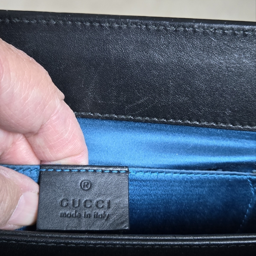 GUCCI RED SUEDE BLACK LEATHER OPHIDIA SMALL SHOULDER/CROSSBODY BAG - Picture 9 of 13